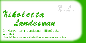 nikoletta landesman business card